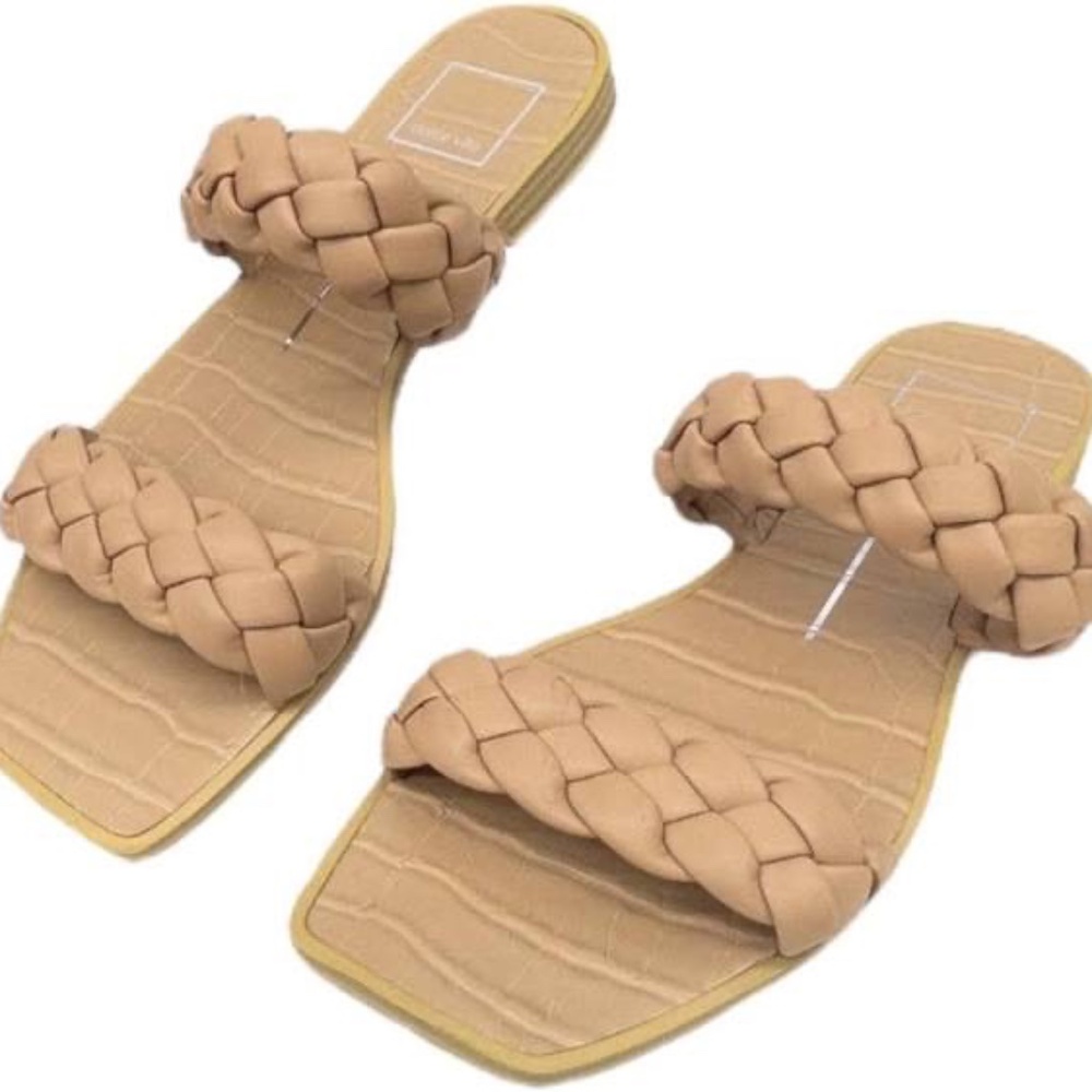 Dolce Vita Indy Slides - Size 10 -Tan/nude braided